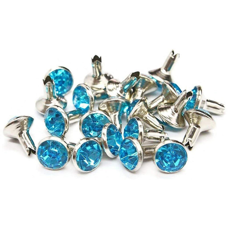 Diamante Rivets - 10mm - Turquoise - 10 - A10