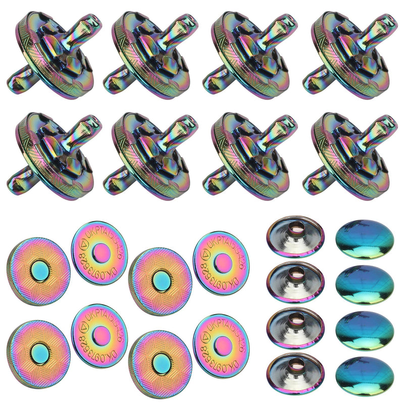 Magnetic Snap Clasps - 18mm - Rainbow - Pack of 5