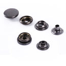 17mm Brass Large Press Studs 4 part - Gunmetal Black (pack of 10) (201)