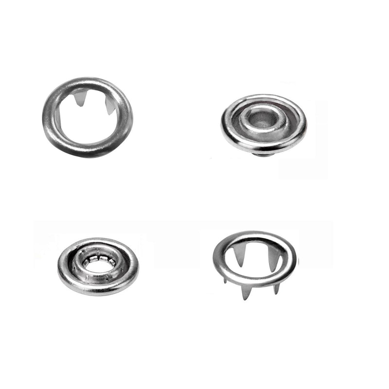 Snap Poppers -9.5mm - Silver - (Pack of 10)