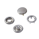 12mm Silver Jersey Cap  with 10mm Open Ring  Snap Poppers (Pack of 50)