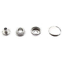 17mm Brass Large Press Studs 4 part - Silver (pack of 10) (201)