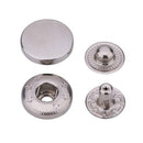 12.5mm S Spring Press Studs 4PA WITH ALLOY TOP (633) - Silver