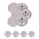 17mm Matt Silver Trimming Shop Printed Closed Version Jean Buttons - 10pcs