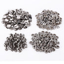 10 x 15mm Brass Rustproof  Large Silver Press Studs 4 part - Silver