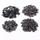 10 x 15mm Brass Rustproof  Large Gunmetal Black Press Studs 4 part - Gunmetal Black