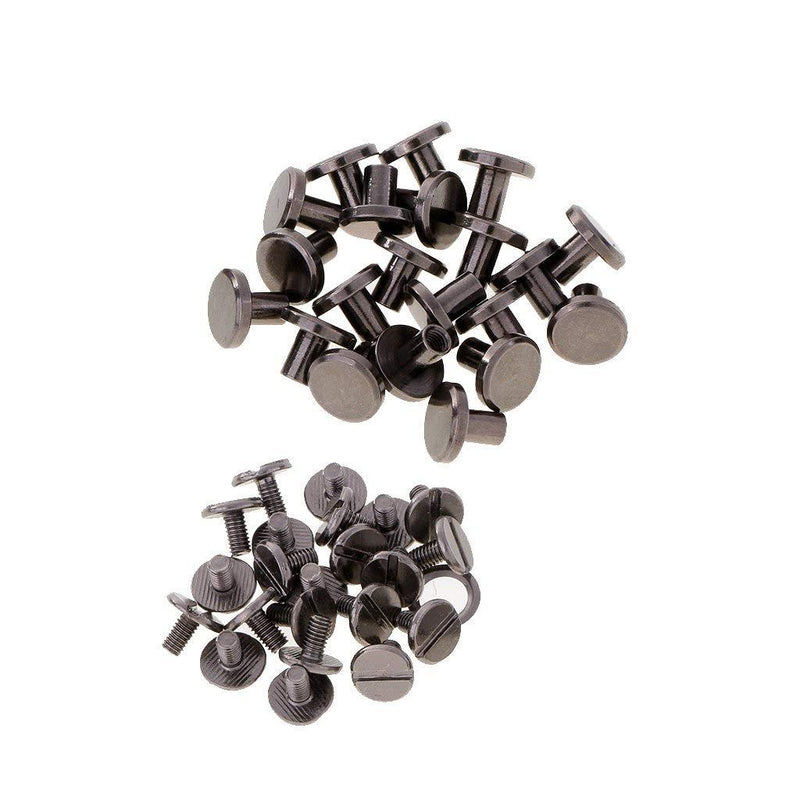 10 Pieces Chicago Screwback Studs - 9 x 6mm in Gunmetal