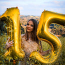 16-Inch Self-Inflating Foil Balloons Number Balloons Foil Digit Balloon for Birthdays Wedding Anniversaries