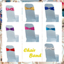 Shiny Chair Band with Slider Buckle Synthetic Fabric Elastic Sash