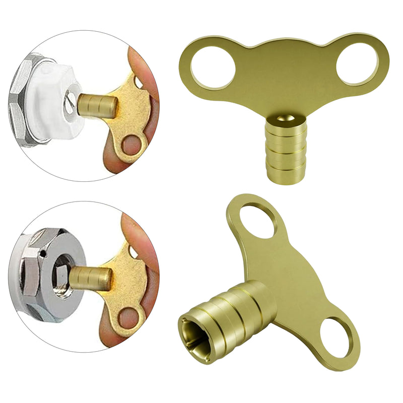 Solid Brass 5mm Universal Radiator Bleed Key, Heavy Duty Valve Clock Key for Air Venting and Bleeding UK Radiators, Easy-to-Use Plumbing Tool for Central Heating Systems