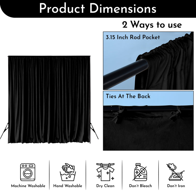 Premium Dutch Velvet Curtain Backdrop Wrinkle-Free Polyester Fabric Background with Drapes for Weddings, Birthday Parties, Event Photography Decoration