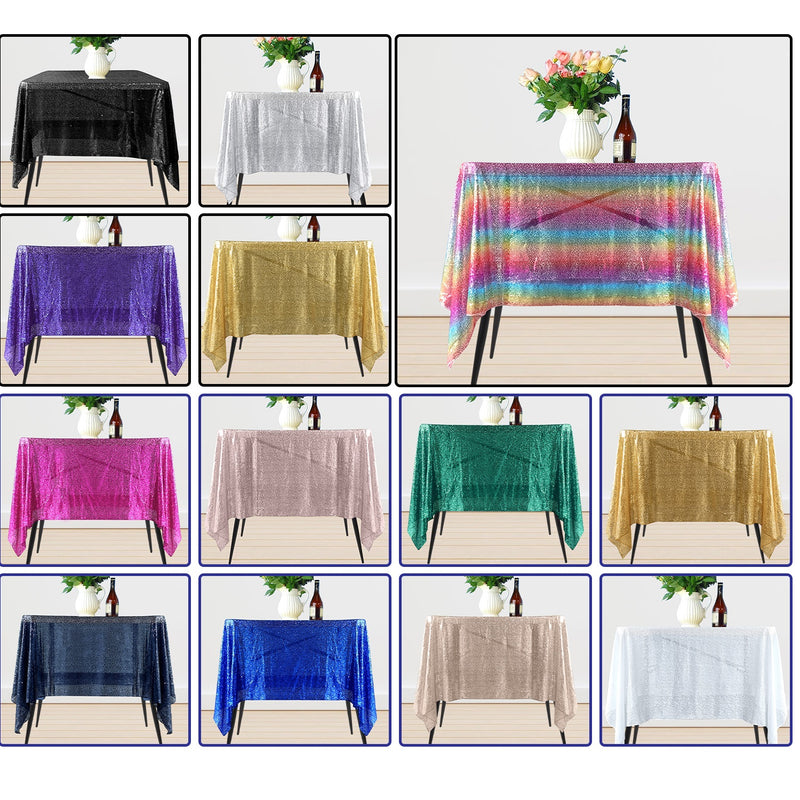 Premuim Quality Square Sequin Tablecloth - 70" x 70" - Assorted Colours