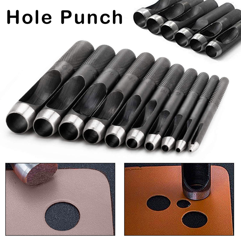 Hollow Hole Punch, Heavy Duty Hole Puncher Tool for Arts & Crafts, DIY Projects, Leathercraft