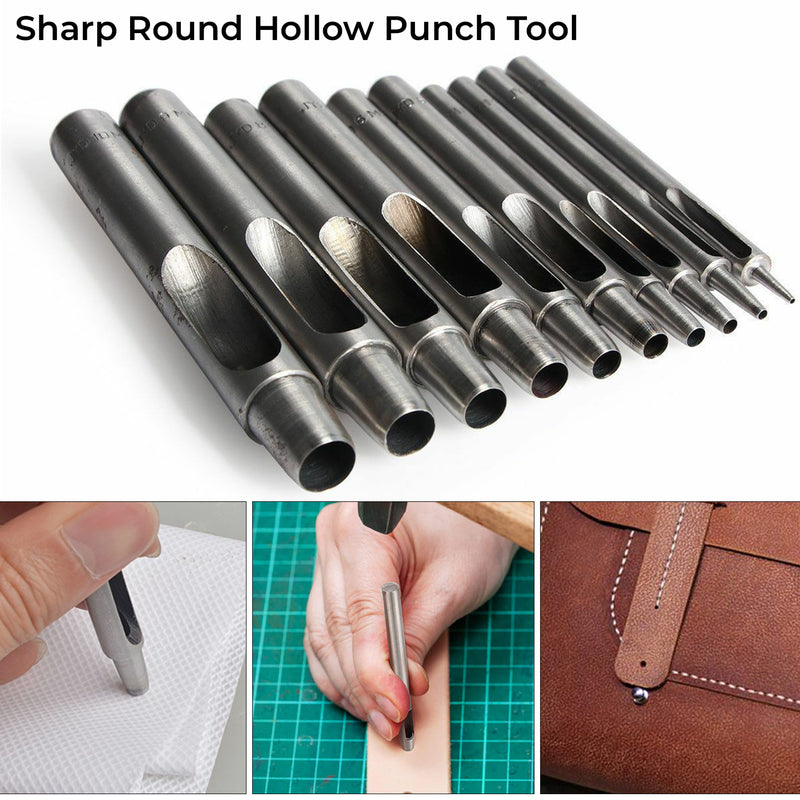 Sharp Hollow Hole Punch, Hole Punch Cutter Hand Tool for DIY, Leathercrafts, Canvas, Handbags