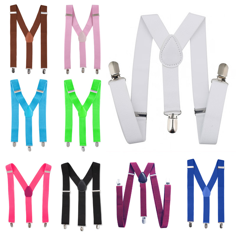 Kids Braces & Bow Tie Set, Fully Elastic Y Shape Suspender, 25mm Wide