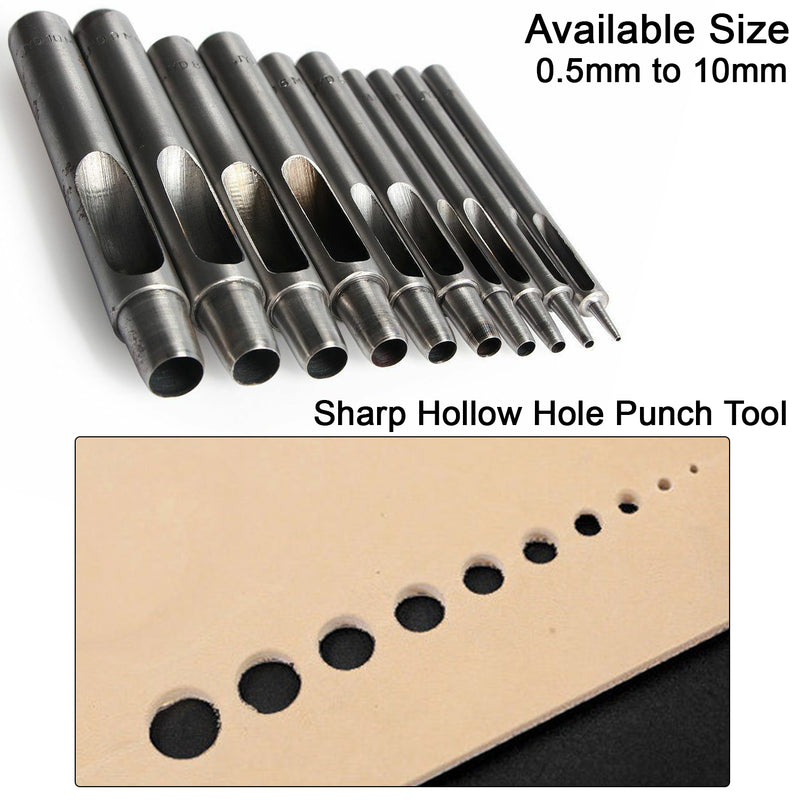 Sharp Hollow Hole Punch, Hole Punch Cutter Hand Tool for DIY, Leathercrafts, Canvas, Handbags