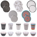 16 Piece Melamine Dinner Set, Plates, Dessert Plates, Bowls & Cups