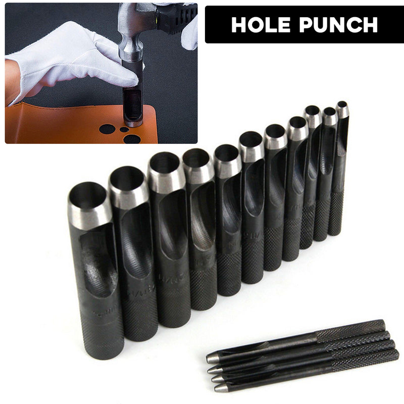 Hollow Hole Punch, Heavy Duty Hole Puncher Tool for Arts & Crafts, DIY Projects, Leathercraft