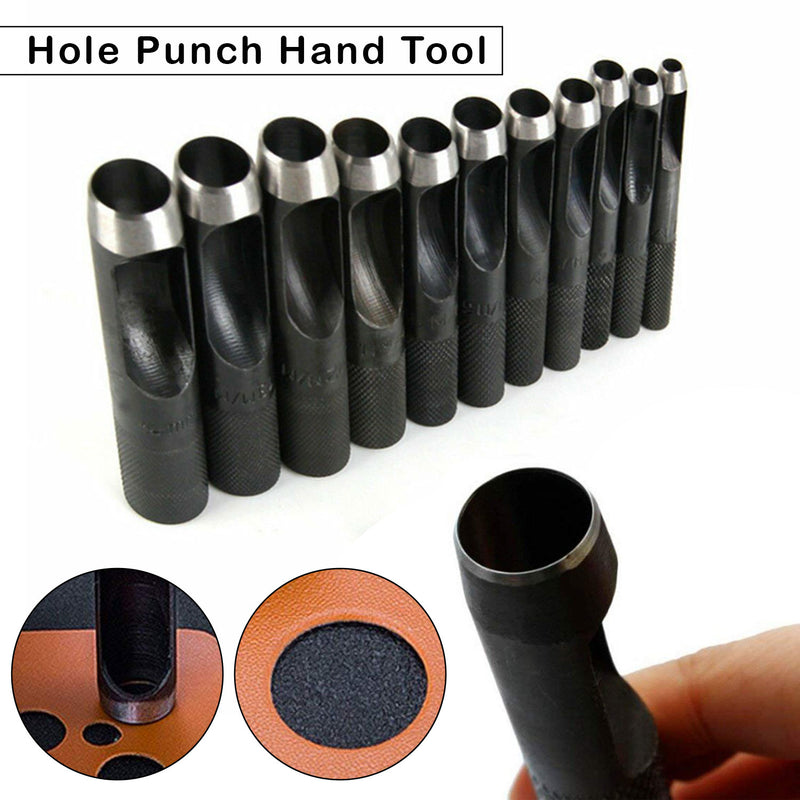 Hollow Hole Punch, Heavy Duty Hole Puncher Tool for Arts & Crafts, DIY Projects, Leathercraft