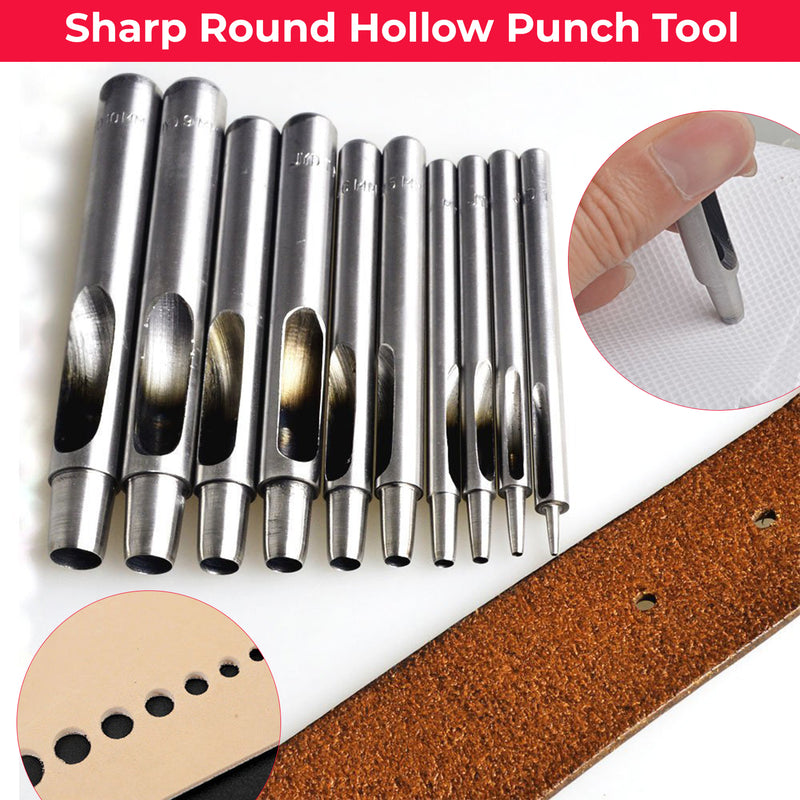 Sharp Hollow Hole Punch, Hole Punch Cutter Hand Tool for DIY, Leathercrafts, Canvas, Handbags