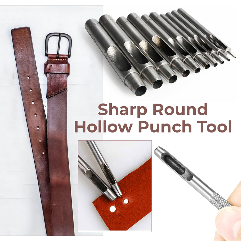 Sharp Hollow Hole Punch, Hole Punch Cutter Hand Tool for DIY, Leathercrafts, Canvas, Handbags