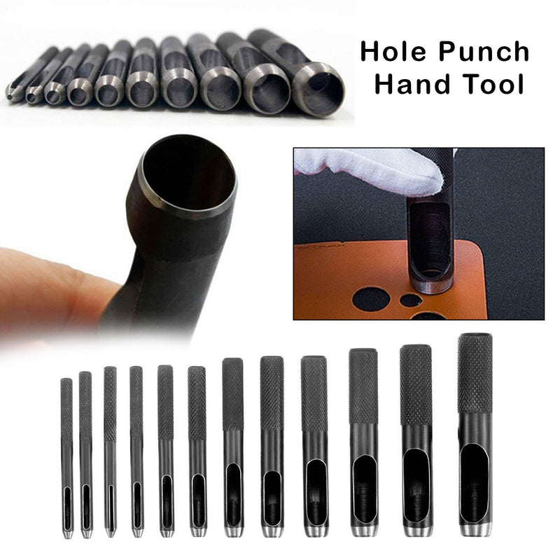 Hollow Hole Punch, Heavy Duty Hole Puncher Tool for Arts & Crafts, DIY Projects, Leathercraft