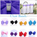 Wider Chair Bows Sash Band with Slider Buckle, Stretchy Fabric Chair Band Sash, Elastic Chair Band for Chairs Decor