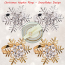 2pcs Christmas Napkin Rings Snowflakes Napkin Buckles Xmas Serviettes Napkin Holders with Diamante Rhinestone for Christmas New Year Thanksgiving Wedding Party Table DÃ©cor