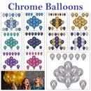 10 Inch Metallic Balloons, Decorative Latex Chrome Balloons Party Balloons Shiny Helium Birthday Balloons for Wedding, Engagement, Baby Shower, Christmas Decoration