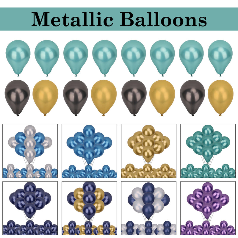 10 Inch Metallic Balloons, Decorative Latex Chrome Balloons Party Balloons Shiny Helium Birthday Balloons for Wedding, Engagement, Baby Shower, Christmas Decoration