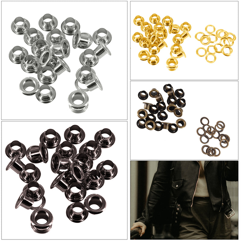 100pcs Long Barrell Eyelets with Washers Durable Grommets for Leather Crafts, DIY Arts & Craft Projects, Sewing - Ideal for Bags, Clothing & Scrapbooking