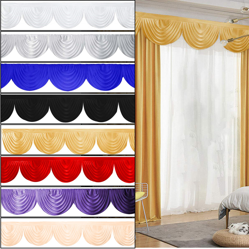 Curtain Swag Ice Silk Detachable Swag For Curtains 3 Metres Backdrop Swag for Curtain, Table Skirt, Window Party Backdrop