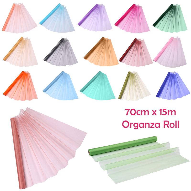 Organza Roll Sheer Fabric for Party Favours Supplies- 70cm x 15m