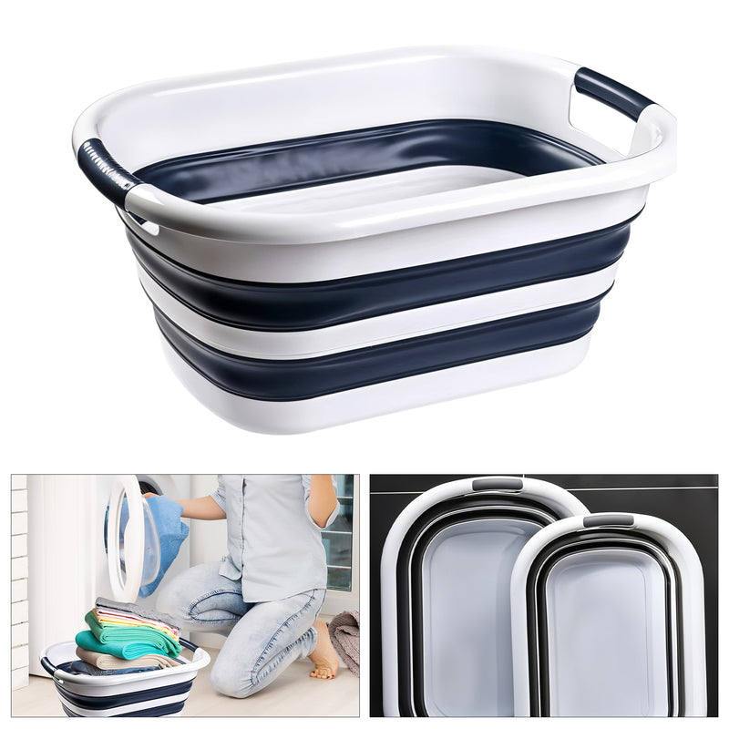 Plastic Large Oval Shape Laundry Basket Foldable Laundry Hamper