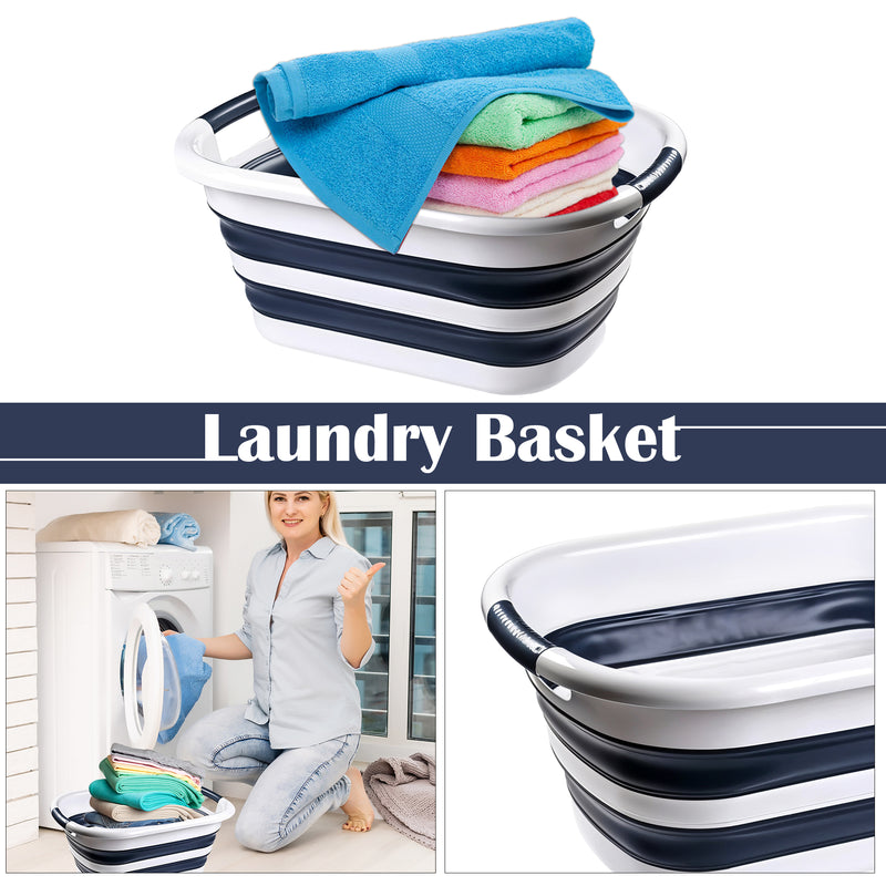 Plastic Large Oval Shape Laundry Basket Foldable Laundry Hamper