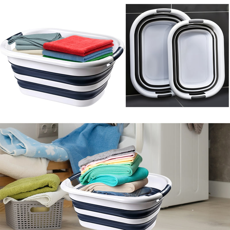 Plastic Large Oval Shape Laundry Basket Foldable Laundry Hamper