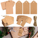 100 Pieces Blank Brown Kraft Paper Gift Tag with 20m Jute String Label Hanging Tag
