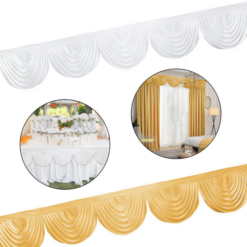 Curtain Swag Ice Silk Detachable Swag For Curtains 3 Metres Backdrop Swag for Curtain, Table Skirt, Window Party Backdrop