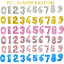 16-Inch Self-Inflating Foil Balloons Number Balloons Foil Digit Balloon for Birthdays Wedding Anniversaries
