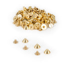 Screwback Studs - 9.5mm x 6mm - Cone-Shaped - Gold