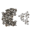 100 x 12x9.5mm Low Cone Punk Studs Plastic Gun Metal Pin Studs (6039
