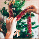 2m x 9cm Metallic Shiny Christmas Tinsel Garland for Xmas Tree & Home Decorations Festival New Year Party Indoor Outdoor Table Ceiling Decoration