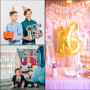 16-Inch Self-Inflating Foil Balloons Number Balloons Foil Digit Balloon for Birthdays Wedding Anniversaries