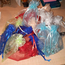 50pcs Multi-Coloured Organza Bags Drawstring Gift & Jewellery Pouches, 9x12cm