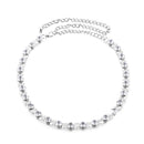 43" Metal Waist Belt Chain Belt with Clasp Buckle and Crystal Rhinestones for Casual and Formal Wear, Women’s Fashion Accessory - Silver, Gold