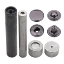 S Spring Press Studs Flat Alloy Cap 4 Parts Fasteners With Hand Tool For DIY Projects, Leather Craft