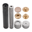 S Spring Press Studs Flat Alloy Cap 4 Parts Fasteners With Hand Tool For DIY Projects, Leather Craft