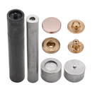 S Spring Press Studs Flat Alloy Cap 4 Parts Fasteners With Hand Tool For DIY Projects, Leather Craft