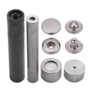 S Spring Press Studs Flat Alloy Cap 4 Parts Fasteners With Hand Tool For DIY Projects, Leather Craft