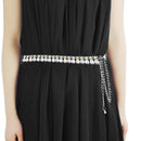 42" Waist Chain Belt Rhinestone Diamante for Women Fashion Accessory - Silver, AB